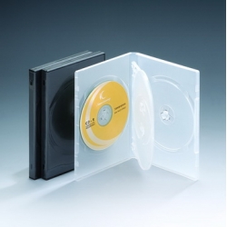 14MM DVD case for 4 disc with Double insert (translucent)